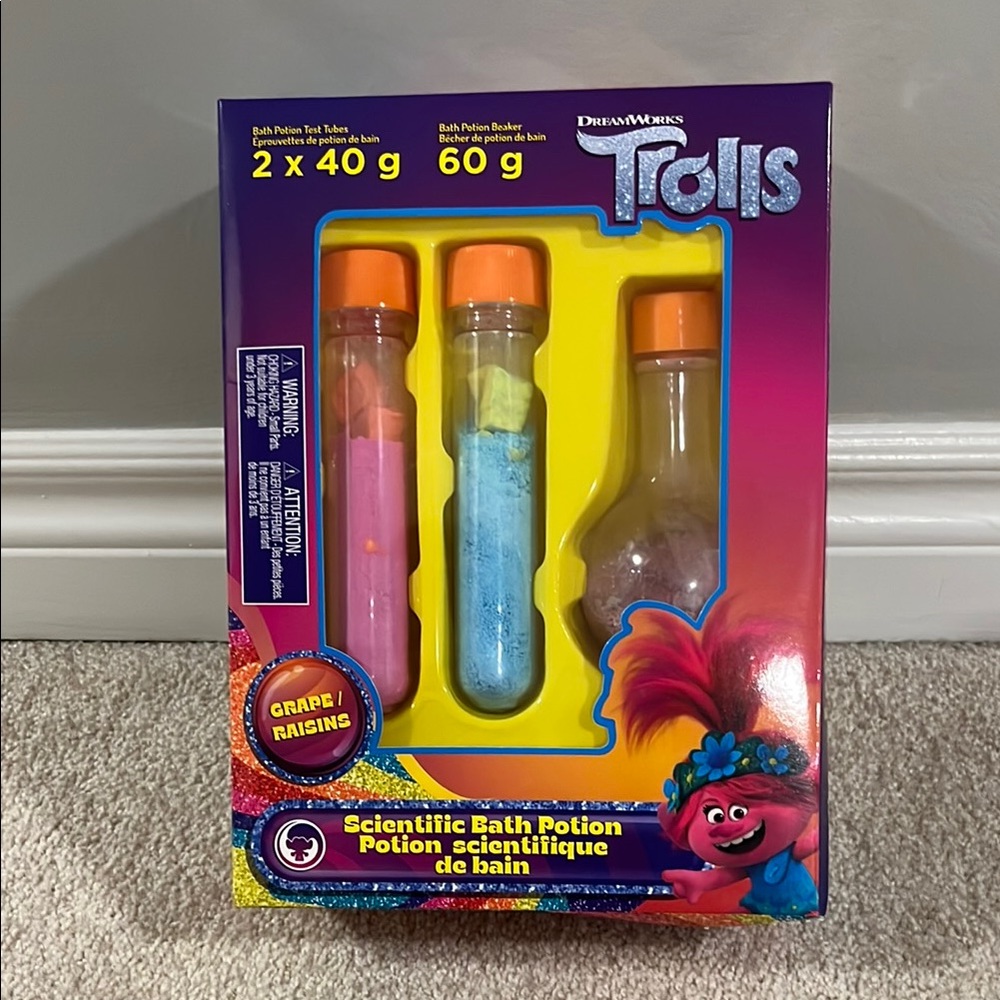 DreamWorks Trolls Scientific Bath Potion Set 3 colors bottle new in box toy gift